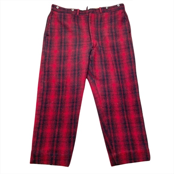 Vintage 50s 60s woolrich buffalo check pants 40 - Picture 1 of 6